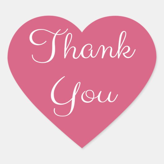 Danke, Rosa und Weiß Herz Herz-Aufkleber (Vorderseite)