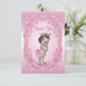 Danke rosa Vintage Dusche Prinzessin-Baby (Stehend Vorderseite)