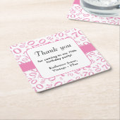 Danke: Rosa/Weiß 70. Random Number Pattern Rechteckiger Pappuntersetzer (angewinkelt)