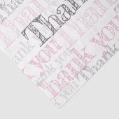 Danke, rosa, weiß und grau Papiertücher Seidenpapier (Ausschnitt)