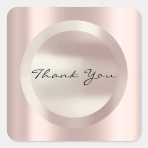 Danke Rose Braut Hochzeit Minimal 16. Elegant Quadratischer Aufkleber