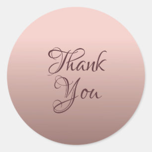 Danke Rose Gold Farbtypografie Vorlage Runder Aufkleber