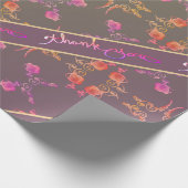 "Danke" Rose Hearts on Plum Geschenkpapier (Ecke)