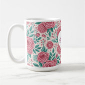 Danke Rose Herz Blumen Tasse (Links)