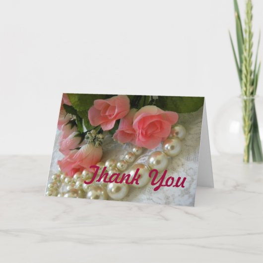 Danke Rosen und goldene Perlen (Vorderseite)