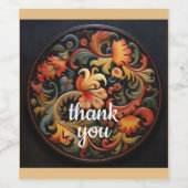 Danke Rosepaint Rosemaling 1 von 6 Weinetikett (Einzelnes Label)