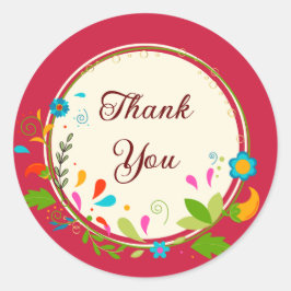 Danke, rot runder aufkleber