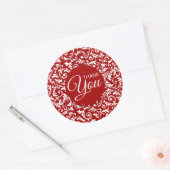 Danke Rot und Weiß Bontanical Runder Aufkleber (Umschlag)