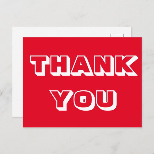 Danke, rot weiß postkarte (Vorne/Hinten)