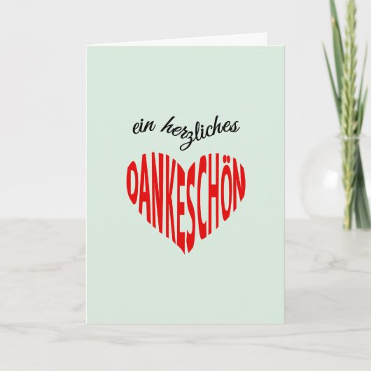 Danke rote Herz Dankeschon Anmerkung (Vorderseite)