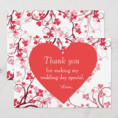 Danke, rote Herzen Dankeskarte (Vorne/Hinten)