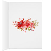 Danke Rote Rose Pink Peony Floral Frame Card (Innen (Rechts))