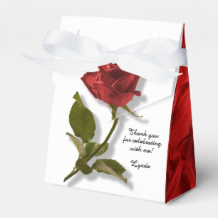 Danke - Rote Rose und Stamm - Blumenphotographie Geschenkschachtel