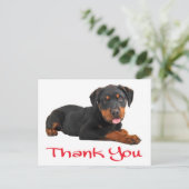 Danke Rottweiler Puppy Dog Gruß Postkarte (Stehend Vorderseite)