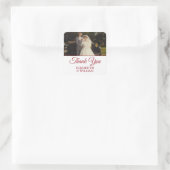 Danke Ruby Script Hochzeitsjubiläum Foto Quadratischer Aufkleber (Tasche)