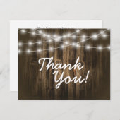 Danke Rustic Holz String Light Note Card Mitteilungskarte (Vorne/Hinten)