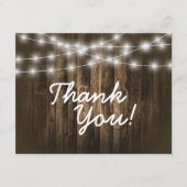 Danke Rustic Holz String Light Note Card Mitteilungskarte (Vorderseite)