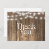 Danke Rustic Wood String Lights Baby Note Card Mitteilungskarte (Vorne/Hinten)