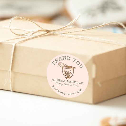 Danke Rustic Woodgrain Bäckerei Stand Mixer Clas Runder Aufkleber