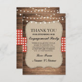 Danke rustikale Karten-hölzerne rote (Vorne/Hinten)