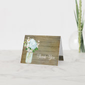 Danke rustikale Land-Weckglas-BlauHydrangeas (Vorderseite)