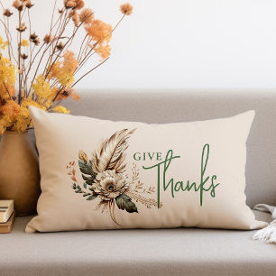 Danke sagen Boho Herbst Blumen Thanksgiving Lendenkissen