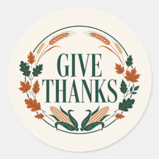 Danke sagen — Erntedank-Abzeichen Thanksgiving-T-S Runder Aufkleber