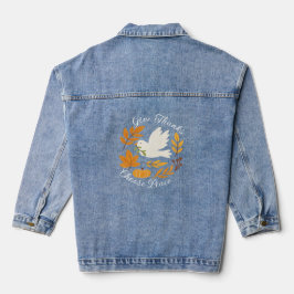 'Danke sagen, Frieden wählen' Damen-Denimjacke Jeansjacke