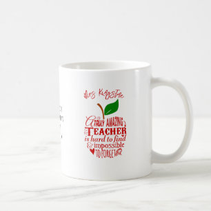Danke-Sagen-Lehrer-Tasse – Rotes Word Art Apfel Kaffeetasse