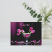 Danke sagen mit Tulpen Postkarte (Stehend Vorderseite)