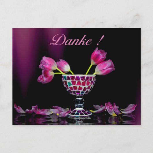 Danke sagen mit Tulpen Postkarte (Vorderseite)