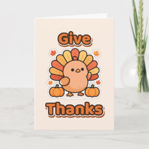 Danke sagen Süßer Thanksgiving Truthahn Karte