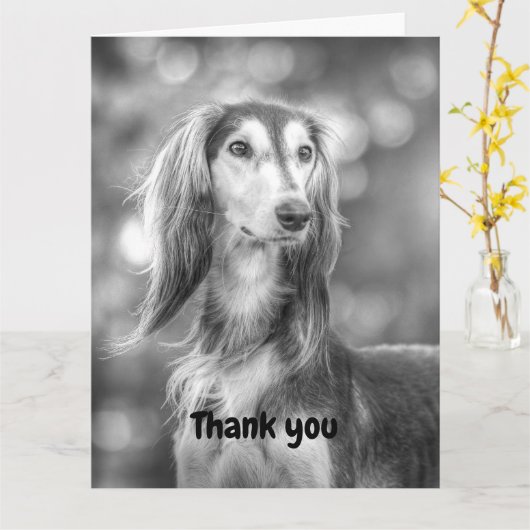 Danke, Saluki Karte (Gelbe Blume)