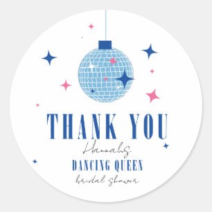Danke Santorini Musical Disco-Junggesellinnenabsch Runder Aufkleber