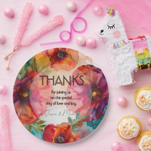 Danke Scarlet Petal Elegance Pappteller (Party)