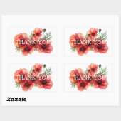 Danke Scarlet Petal Elegance Rechteckiger Aufkleber (Blatt)