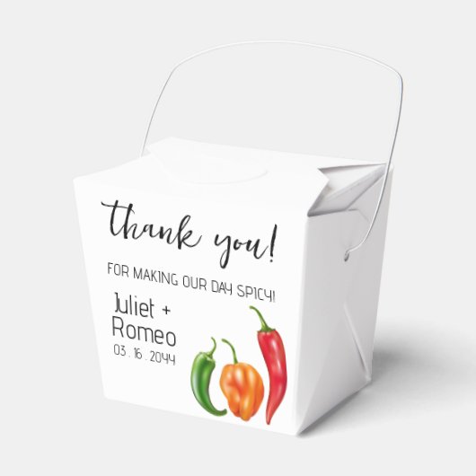Danke Scharfe Heiße Paprika Hochzeit Geschenkschachtel (Vorderseite)