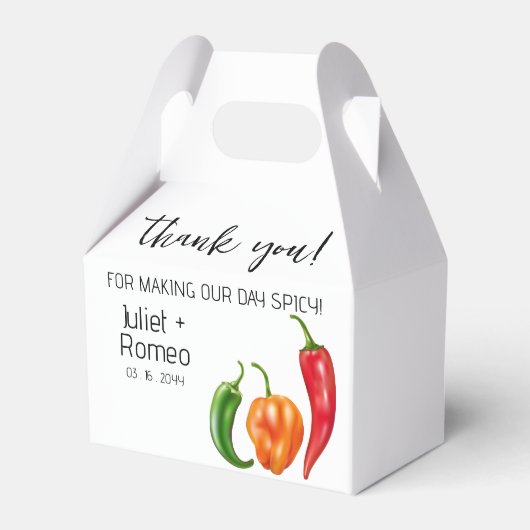Danke, Scharfe Heiße Paprika-Hochzeit Geschenkschachtel (Vorderseite)