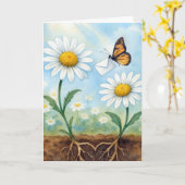 Danke Schmetterling liefert Post Karte (Gelbe Blume)
