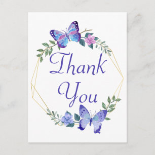 Danke Schmetterlinge Blaue Schmetterling Hochzeits Postkarte