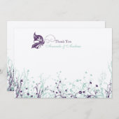 Danke, - Schmetterlings-Garten 9 zu kardieren Dankeskarte (Vorne/Hinten)