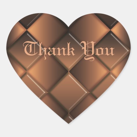 Danke. Schokoladenherz. Herz-Aufkleber (Vorderseite)