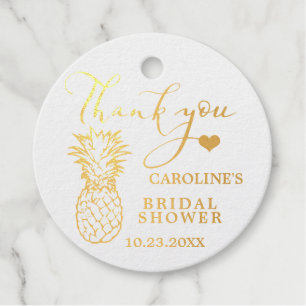 DANKE SCHÖN Ananas Goldfolie Strand Brautparty Geschenkanhänger