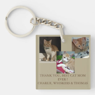 Danke schön beste Katzenmutter Personalisiertes Fo Schlüsselanhänger