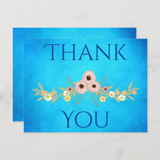 Danke schön blau postkarte (Vorne/Hinten)