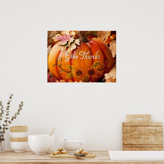 Danke schön Erntedank Pumpkin Poster (Küche)
