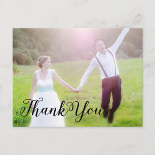 DANKE SCHÖN Hochzeit Black Typografie FOTO Postkar Postkarte