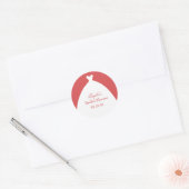 Danke schön Hochzeitskleid Runder Aufkleber (Umschlag)