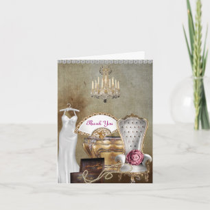 DANKE-SCHÖN-KARTE FÜR ANTIKEN BRIDAL-SHOWER DANKESKARTE