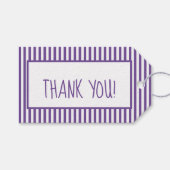 Danke schön: Lila/weiß, Muster für einfache Streif Geschenkanhänger (Vorderseite (Horizontal))